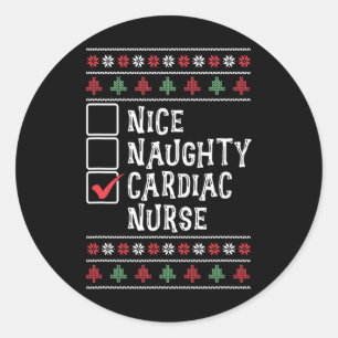 Xmas Nursing Healthcare Worker Cardiac Nurse Chris Runder Aufkleber
