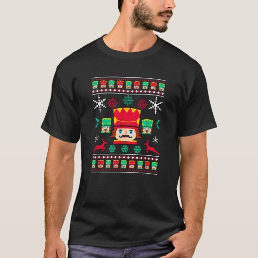 Xmas Nutcracker Heads Weihnachtsgeschenk hässliche T-Shirt (Vorderseite)