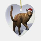 Xmas Orange Tabby Keramikornament (Rechts)