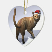Xmas Orange Tabby Keramikornament (Links)