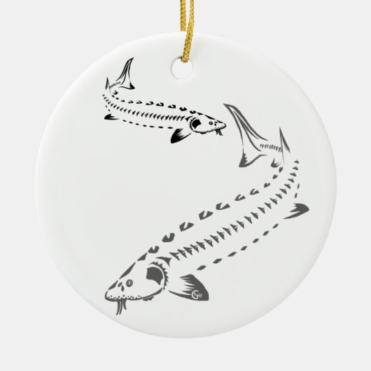 >XMAS ORNAMENT - STURGEON FISH - DOPPELTES GERICHT (Vorne)