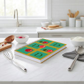 Xmas-Ornamente aus mit Monogramm Rot, Grün und Gol Notizblock