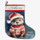 Xmas Otter Großer Weihnachtsstrumpf (Vorderseite)