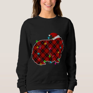 Xmas Pajama Kariert Weihnachtslicht Guinea Schwein Sweatshirt