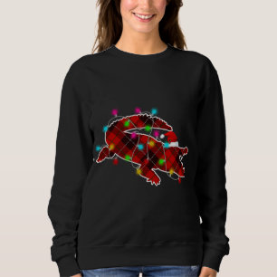 Xmas Pajama Kariert Weihnachtslichter Alligator A Sweatshirt