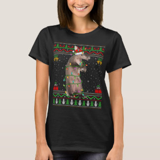 Xmas Pajama Kariert Weihnachtslichter Alligator A T-Shirt