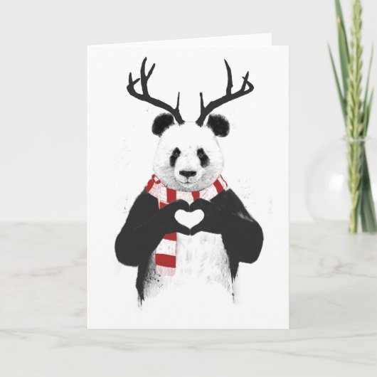 Xmas Panda Feiertagskarte (Vorderseite)