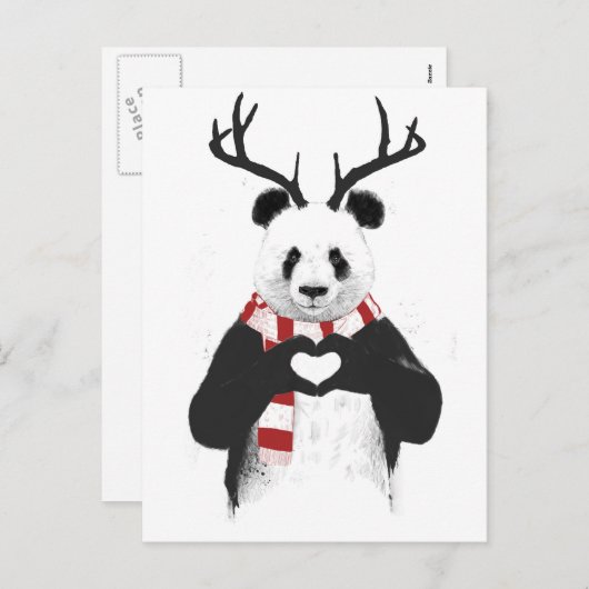 Xmas Panda Feiertagspostkarte (Vorne/Hinten)
