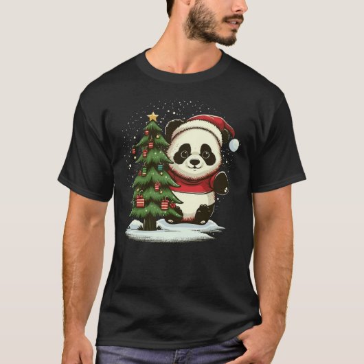 Xmas Panda Santa on Christmas Panda T-Shirt (Vorderseite)