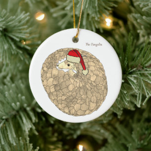 Xmas Pangolin gefährdete Arten Festtiere Keramik Ornament