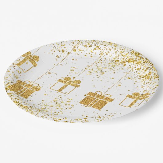 Xmas-Papierplatte Pappteller (Schrägansicht)