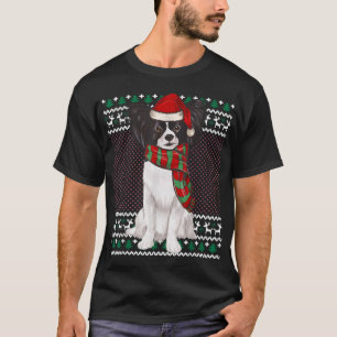 Xmas Papillon Dog Weihnachtsmannmütze Ugly Christm T-Shirt