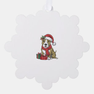 Xmas Party Decoration American Pitbull Terrier Dog Ornament Karte