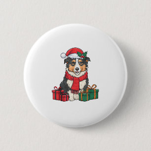 Xmas Party Decoration Australian Shepherd Dog Chri Button