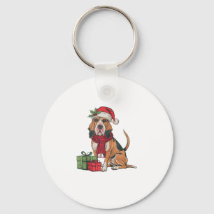 Xmas Party Decoration Santa Bloodhound Dog Christm Schlüsselanhänger