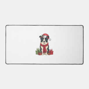 Xmas Party Decoration Santa Border Collie Dog Chri Schreibtischunterlage