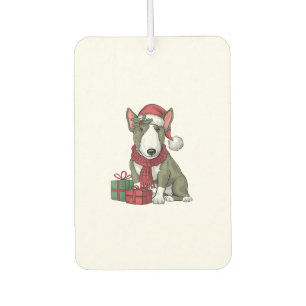 Xmas Party Decoration Santa Bull Terrier Dog Chris Autolufterfrischer