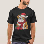 Xmas Party Decoration Santa Bulldog Weihnachten T-Shirt (Vorderseite)
