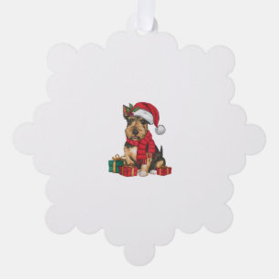 Xmas Party Decoration Santa Irish Terrier Dog Chri Ornament Karte