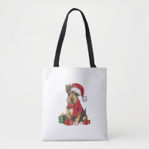 Xmas Party Decoration Santa Irish Terrier Dog Chri Tasche