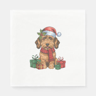 Xmas Party Decoration Santa Labradoodle Hund Chris Serviette