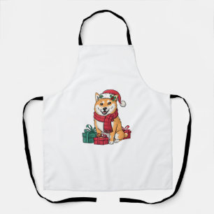 Xmas Party Decoration Santa Shiba Inu Dog Christma Schürze