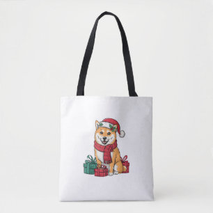 Xmas Party Decoration Santa Shiba Inu Dog Christma Tasche