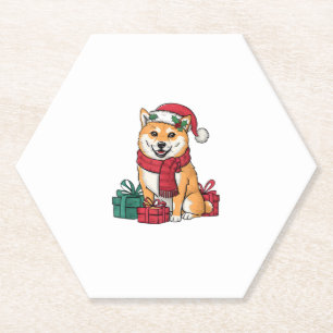 Xmas Party Decoration Santa Shiba Inu Dog Christma Untersetzer
