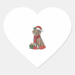 Xmas Party Decoration Santa Weimaraner Dog Christm Herz-Aufkleber