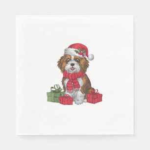 Xmas Party Dekoration Santa Havanese Dog Weihnacht Serviette
