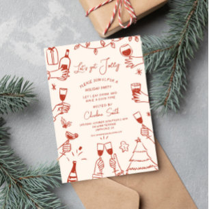 Xmas Party HolidayHand Gezeichnet Funky Handwritin Einladung