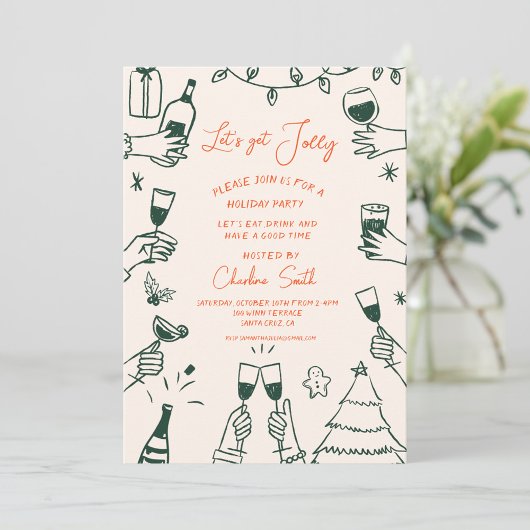 Xmas Party HolidayHand Gezeichnet Funky Handwritin Einladung
