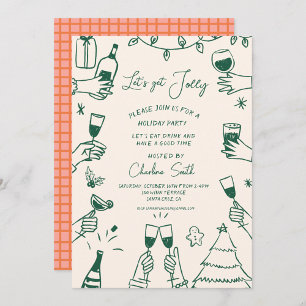 Xmas Party HolidayHand Gezeichnet Funky Handwritin Einladung