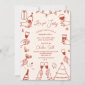 Xmas Party HolidayHand Gezeichnet Funky Handwritin Einladung (Vorderseite)