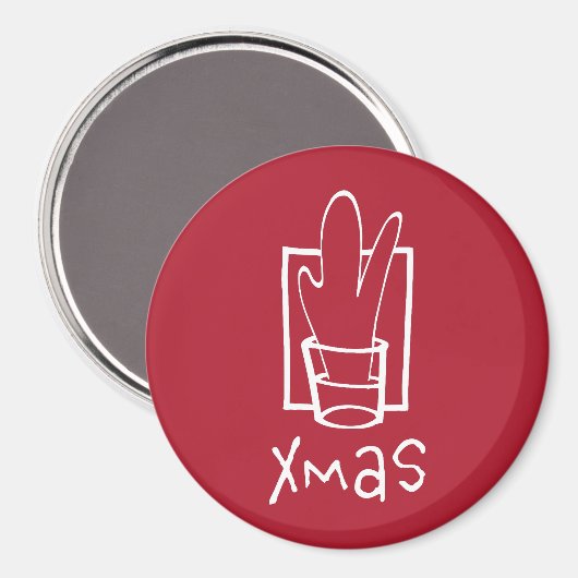 Xmas Party Magnet (Vorderseite/Rückseite)