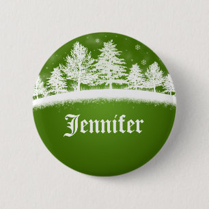 Xmas Party Name Tags Grün Button