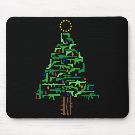 Xmas Patriotic 2nd Amendment Gun Christmas Tree  Mousepad (Vorne)