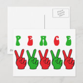 Xmas Peace Hands Feiertagspostkarte (Vorne/Hinten)