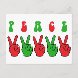 Xmas Peace Hands Feiertagspostkarte