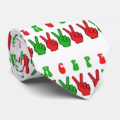 Xmas Peace Hands Krawatte (Gerollt)