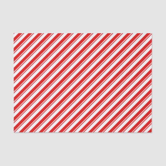Xmas Peppermint Candy Red Strip Wrapping Seidenpapier (Vorderseite)