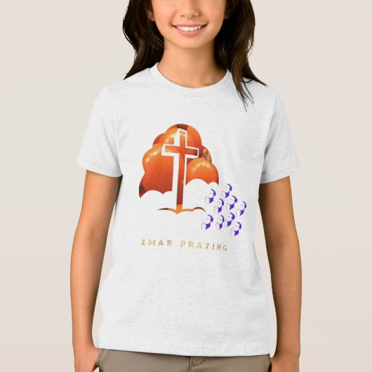 Xmas Praying Tri-Blend Shirt (Vorderseite)