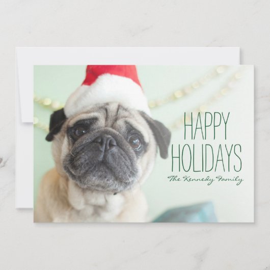 Xmas Pug Feiertagskarte (Vorderseite)