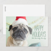 Xmas Pug Feiertagskarte (Vorne/Hinten)