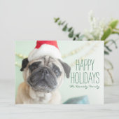 Xmas Pug Feiertagskarte (Stehend Vorderseite)