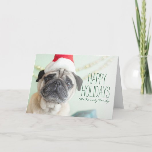 Xmas Pug Feiertagskarte (Vorderseite)