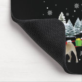 Xmas Pug Sledge Christmas Sledge Santa Dog Mousepad (Ecke)