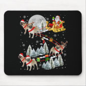 Xmas Pug Sledge Christmas Sledge Santa Dog Mousepad (Vorne)