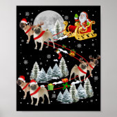 Xmas Pug Sledge Christmas Sledge Santa Dog T Shirt Poster (Vorne)
