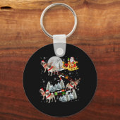 Xmas Pug Sledge Christmas Sledge Santa Dog T Shirt Schlüsselanhänger (Vorderseite)